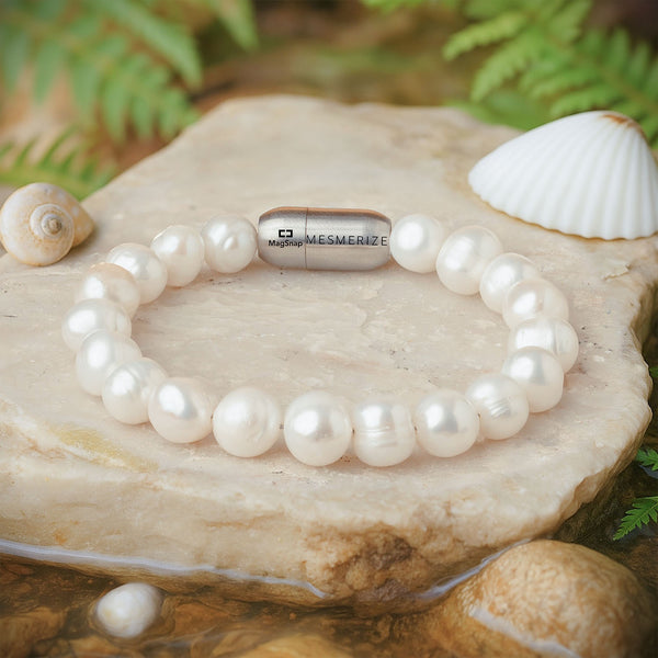 Divine Grace Pearl Natural Stone Bracelet with Magsnap 2
