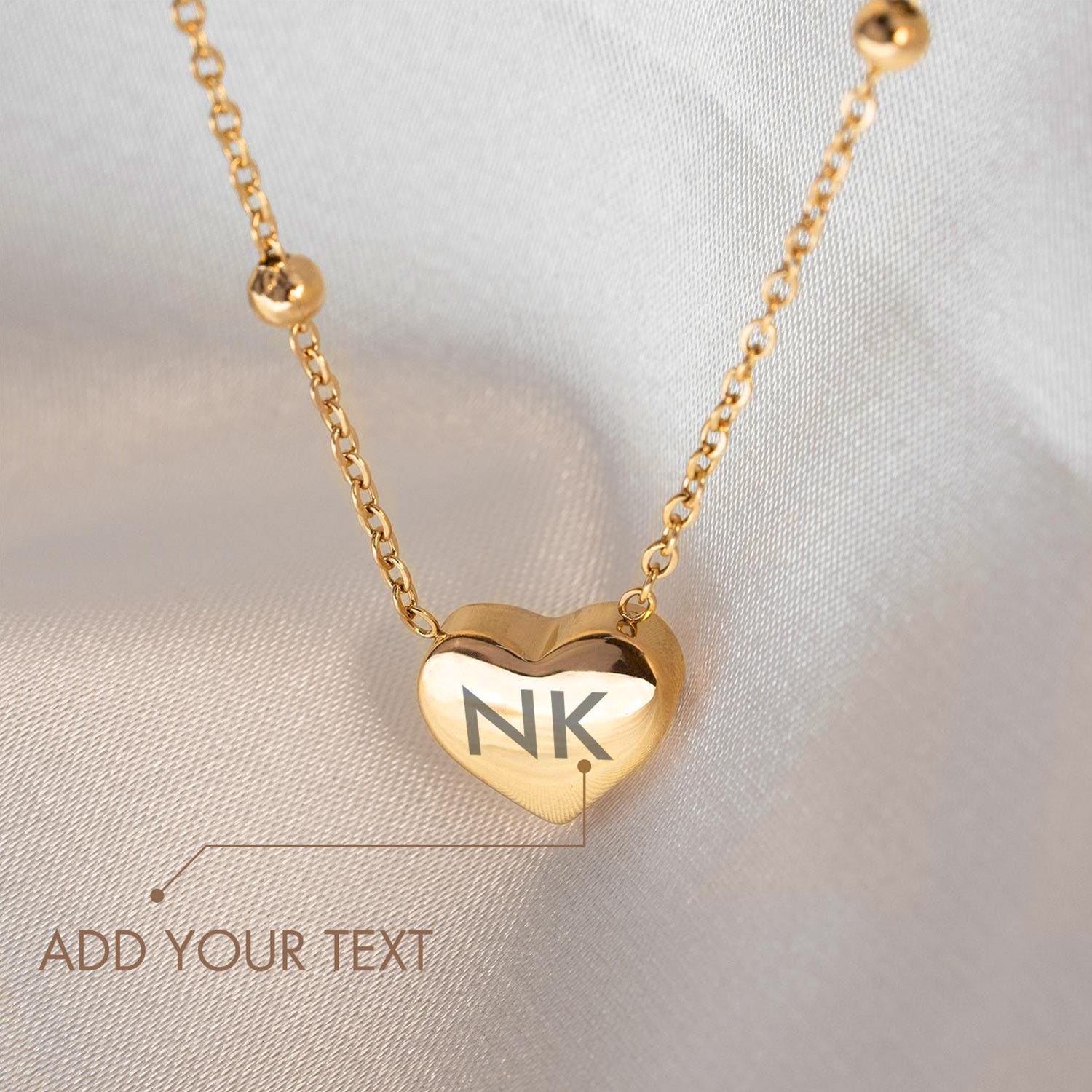 Gold Paris Heart Necklace Personalised