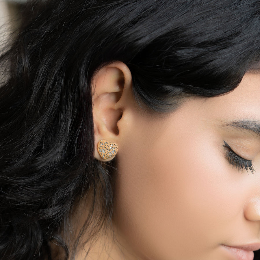 Polyheart Mother Of Pearl Earring