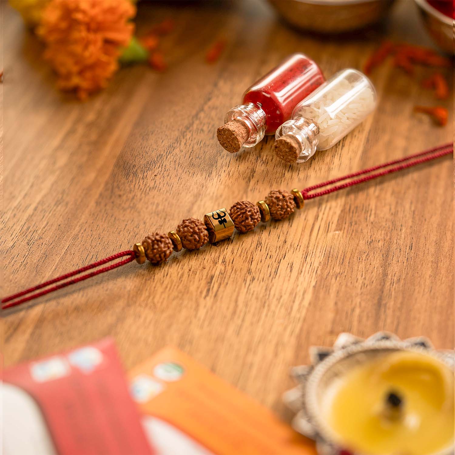 Power Shiv Trishul Rudraksha Rakhi Deluxe Hamper