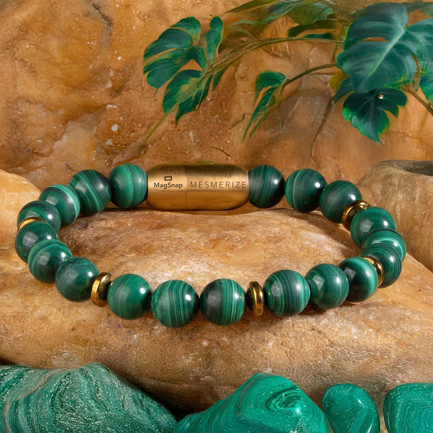 Prosperity Malachite Natural Stone Bracelet with MagSnap 2