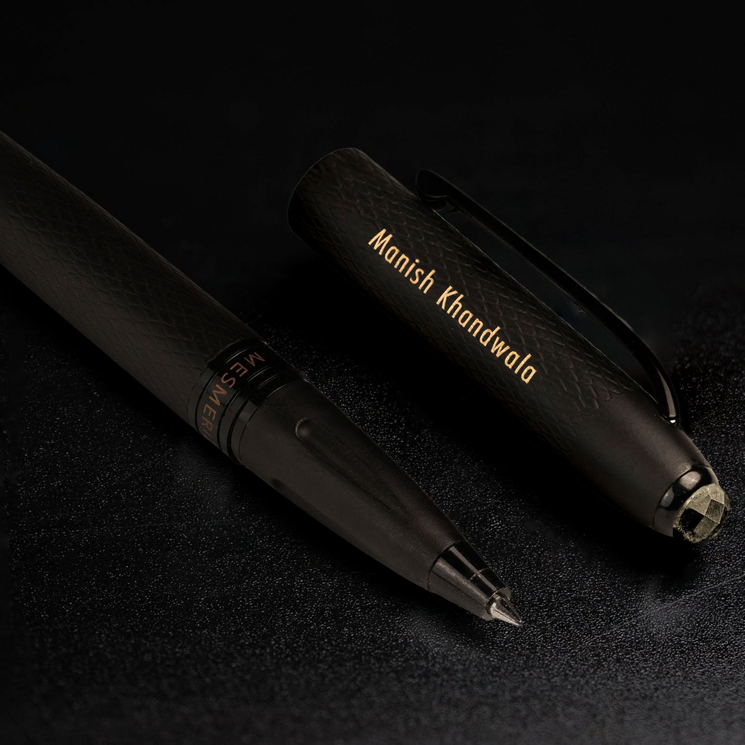 Matte Black Finish Pyrite 2 in 1 MagSnap Roller Ball Pen with Stylus Personalised