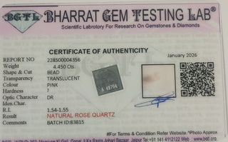 Rose Quartz lab certificate 9