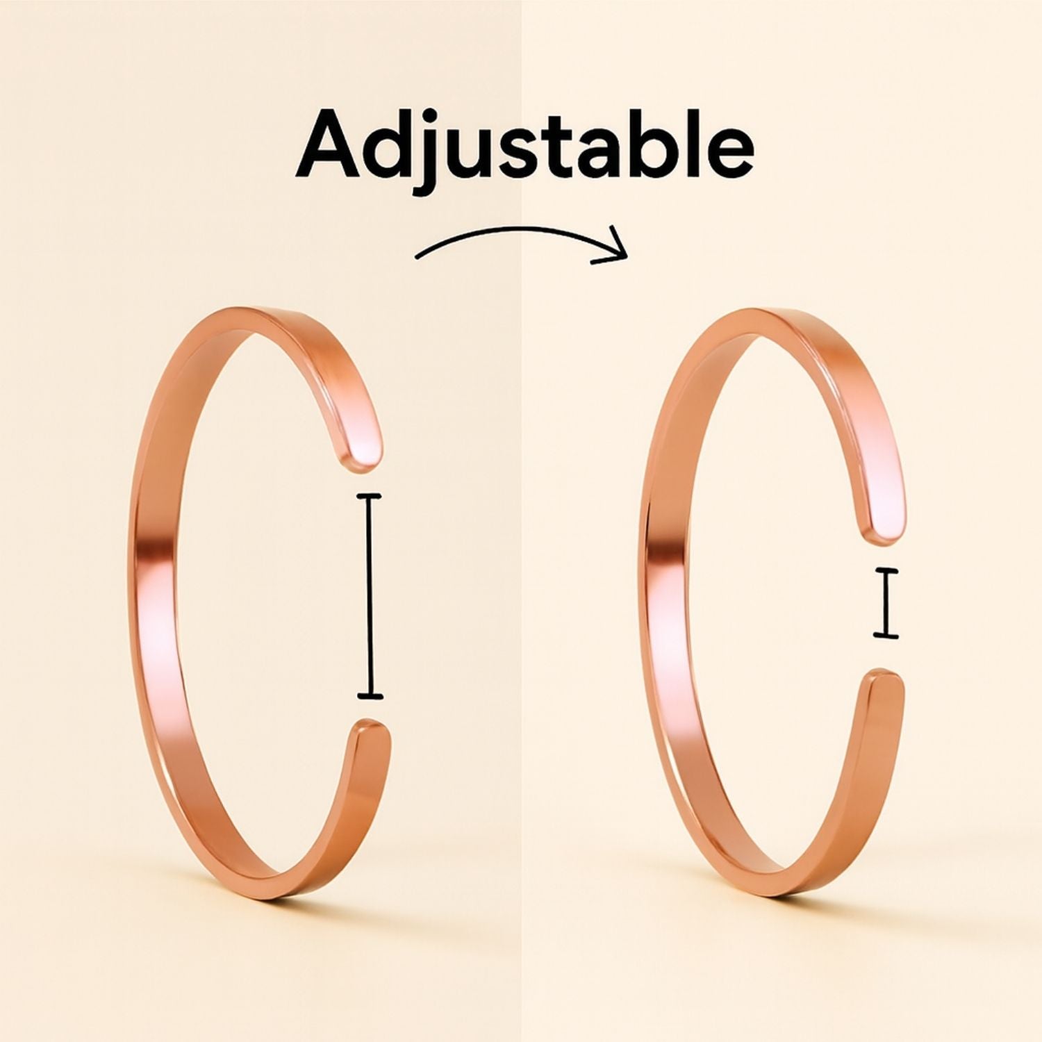 Sai Baba Gloss Cuff Adjustable Bracelet Rose Gold