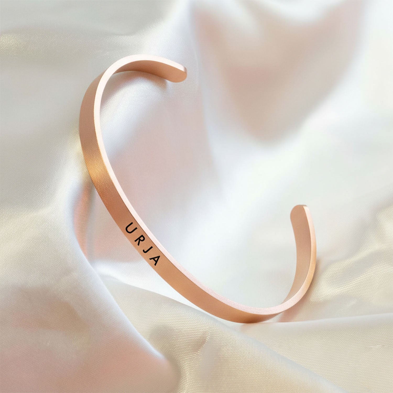 Matte Cuff Adjustable Bracelet Gold Personalised