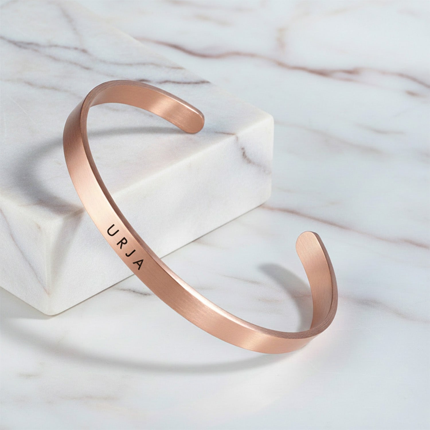 Matte Cuff Adjustable Bracelet Gold Personalised