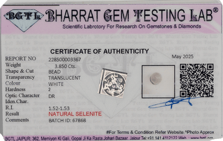 Selenite lab certificate 3
