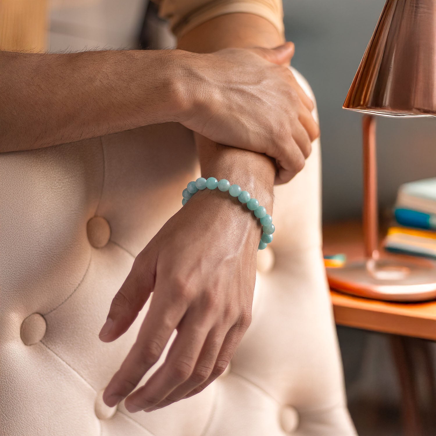 Serene Amazonite Natural Stone Bracelet with MagSnap