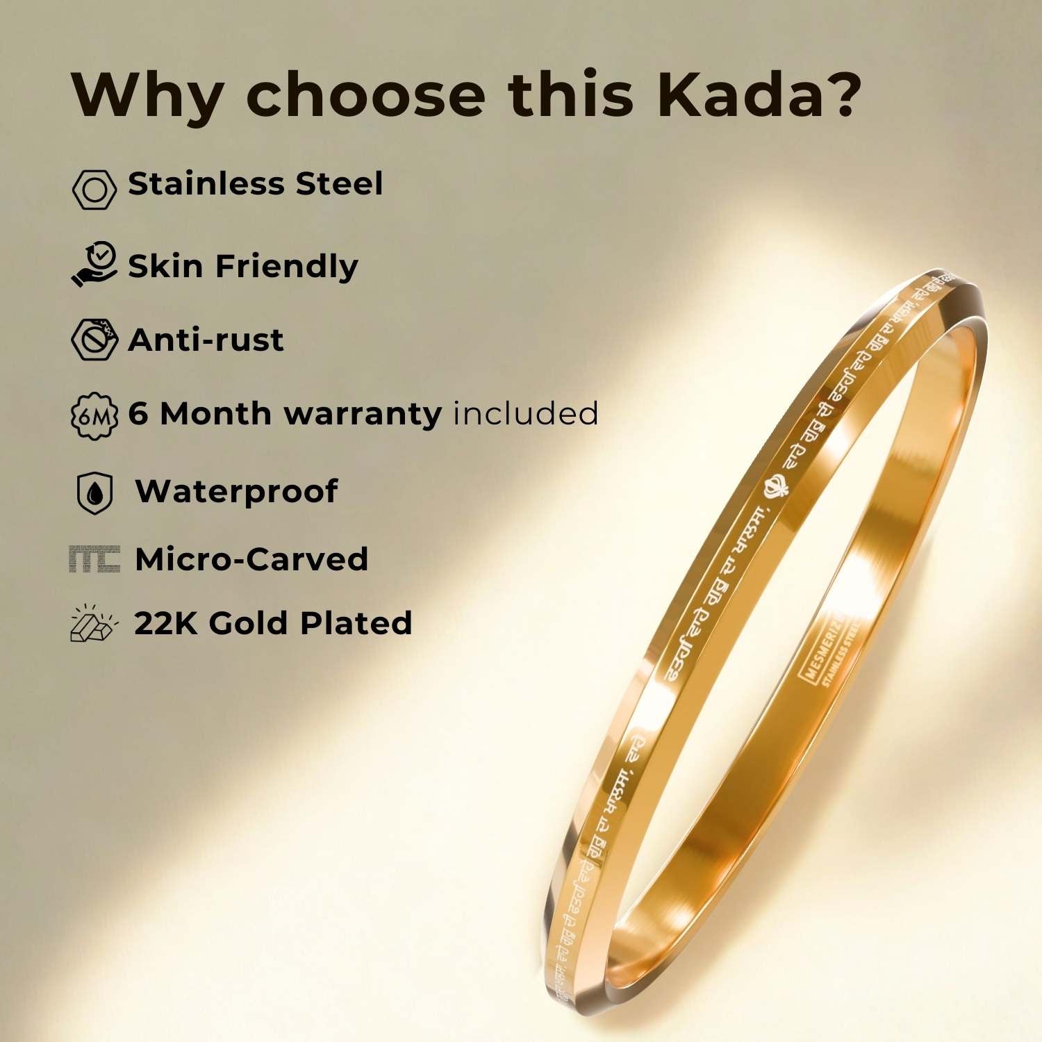 Round Flat 108 Ik Onkar Kada Silver