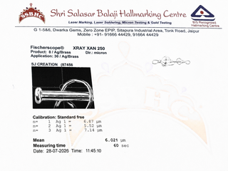 Silver Plated Gada Charm lab certificate 1