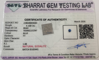 Sodalite lab certificate 9