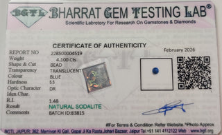 Sodalite lab certificate 10