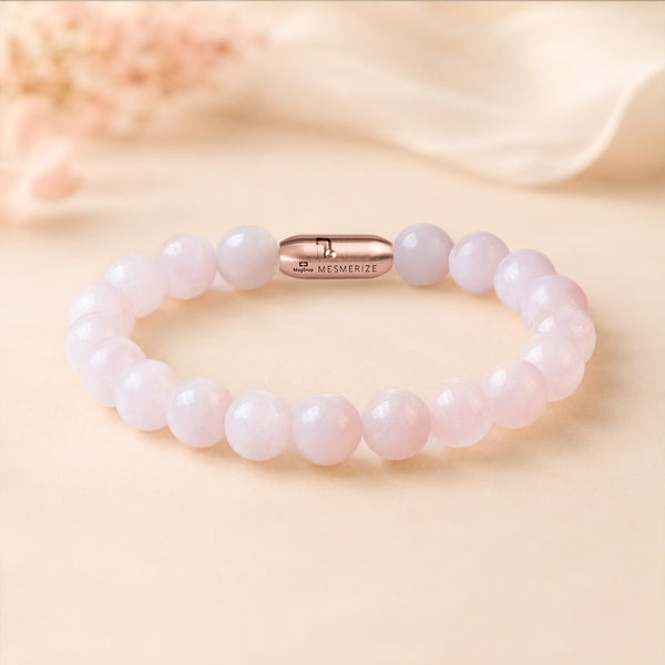 Solace Rose Quartz Natural Stone Bracelet with MagSnap