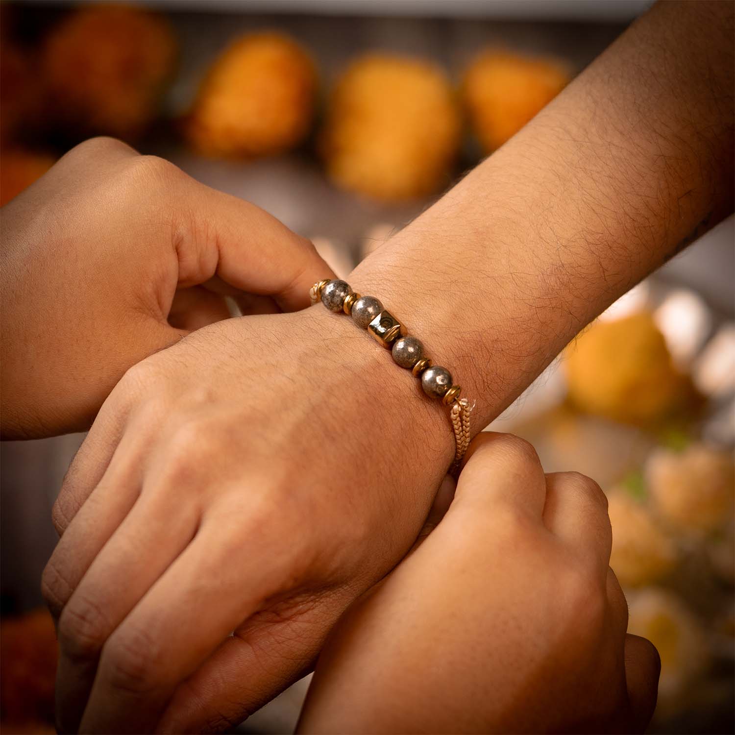 Spiritual Strength Hanuman Pyrite Rakhi