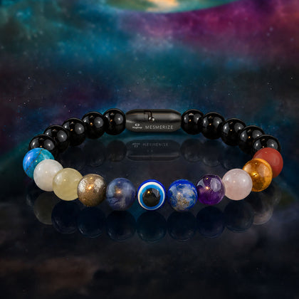 Strength Gloss Onyx 11 Chakra Natural Stone Bracelet with Magsnap 2