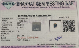 Tiger Eye lab certificate 9