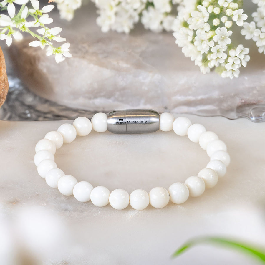 Tranquil White Coral Bracelet Natural Stone Bracelet With MagSnap
