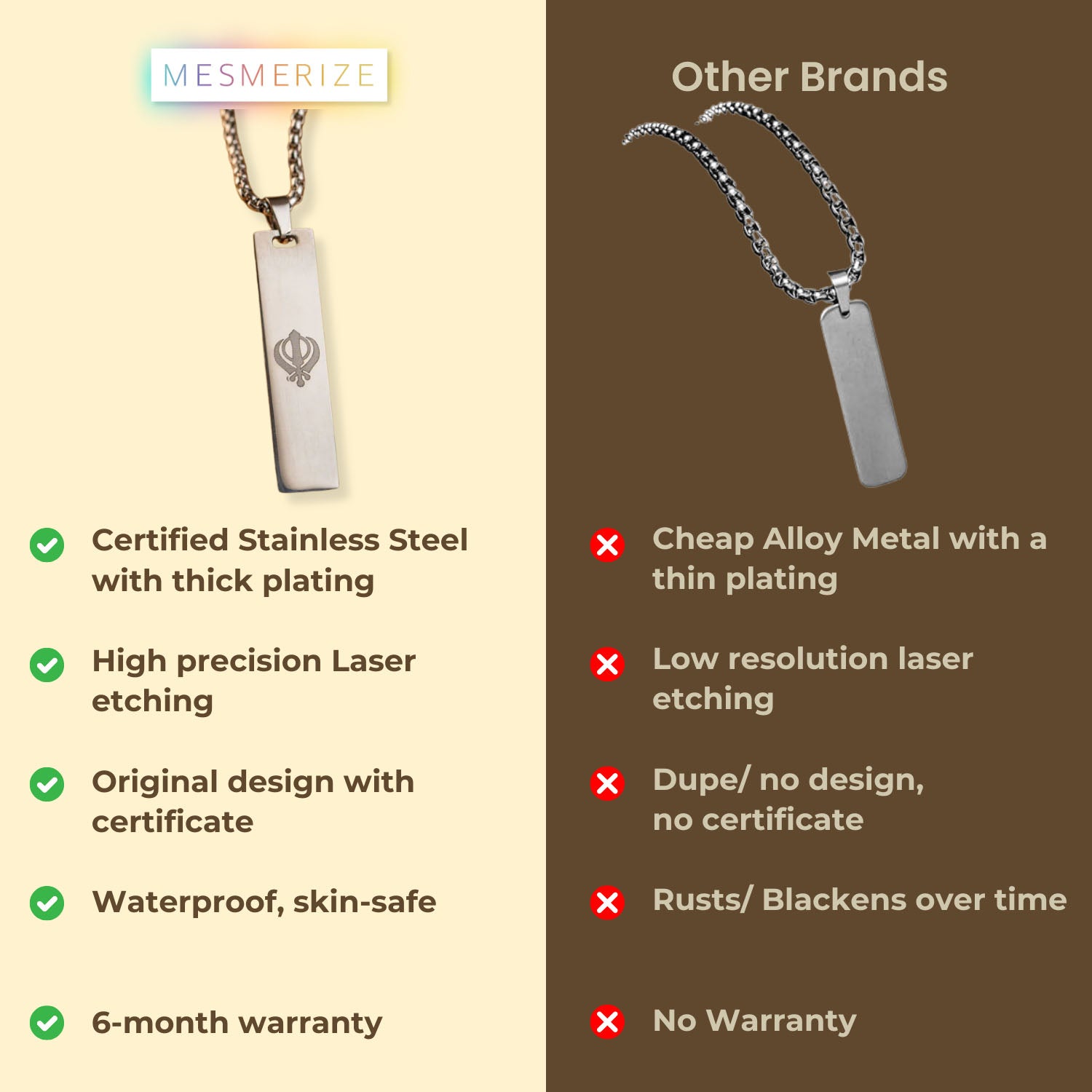 Khanda Spiritual Mini Tag Gold