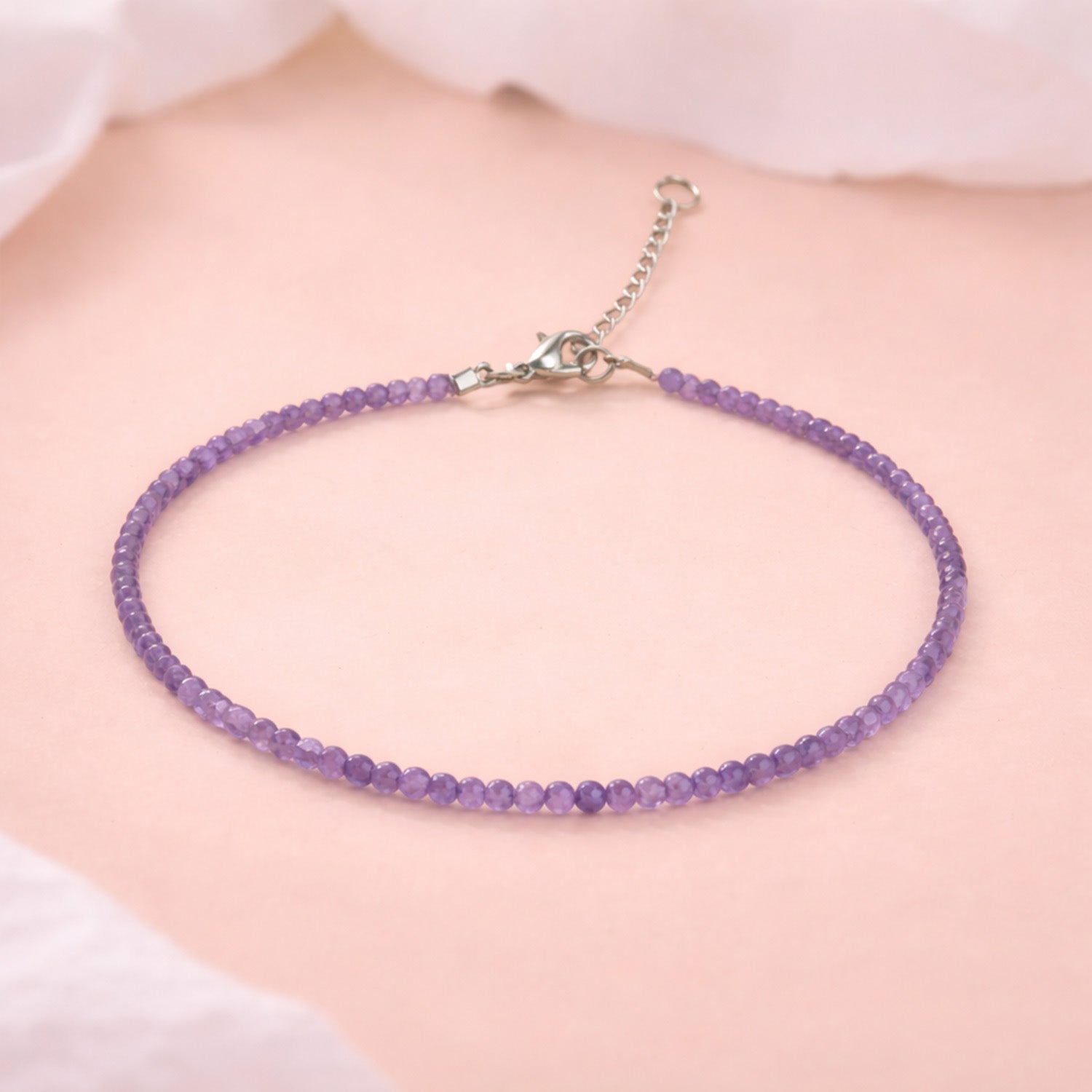 Wellness Amethyst Adjustable Anklet
