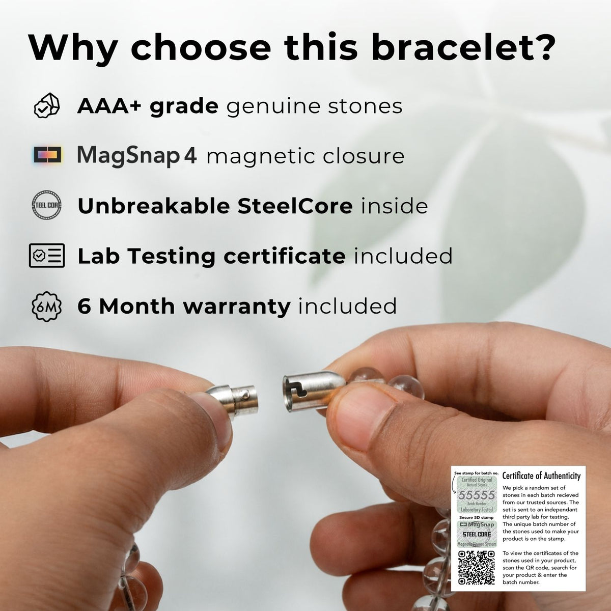 Pyrite Karungali Natural Stone Bracelet with MagSnap 4