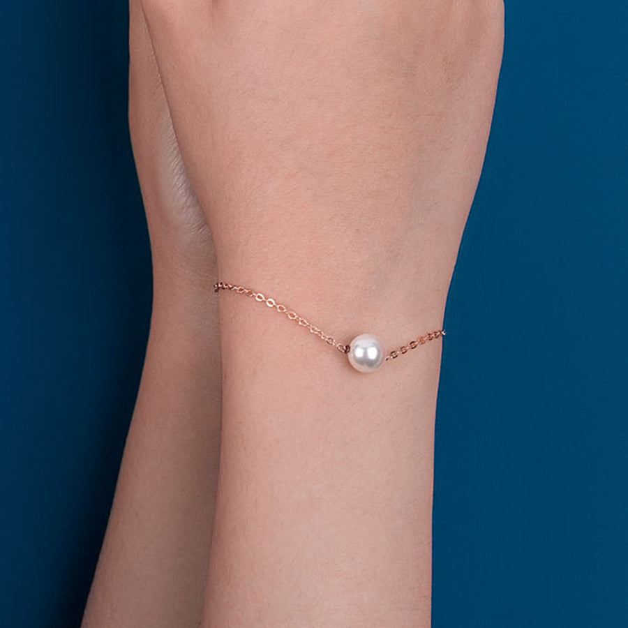 Aphrodite Rose Gold Shell Pearl Bracelet