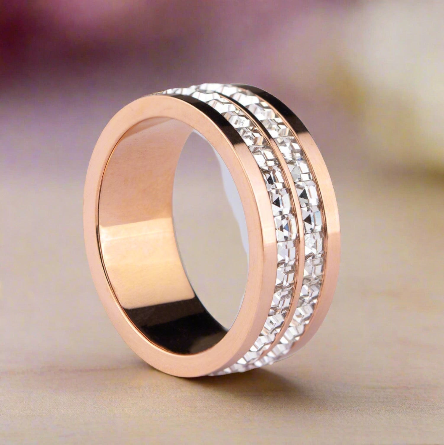 W Premium Jewellery Rose Gold Dual Diva Ring