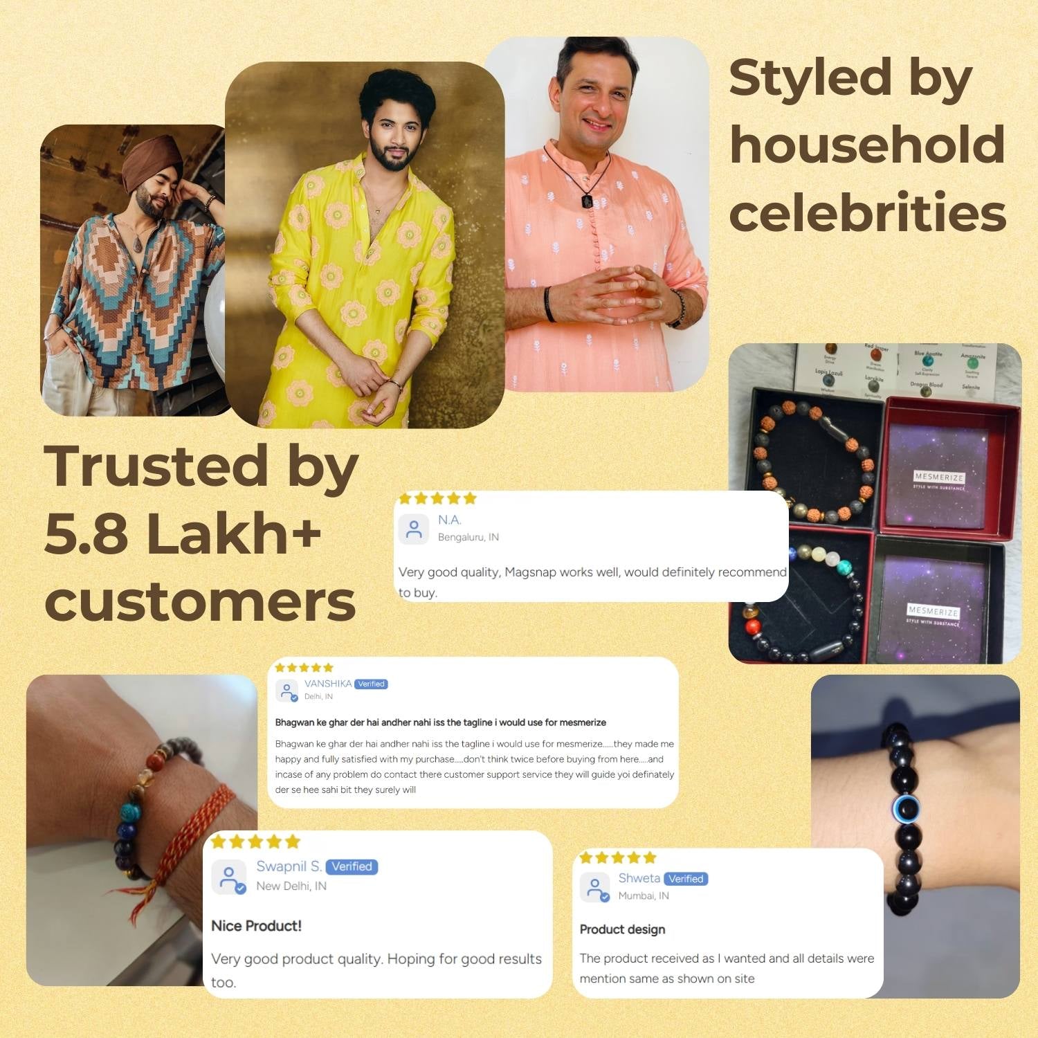 Natural Stone Jewellery Lava and Tiger Eye Natural Stone Bracelet with MagSnap