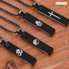 Black Holy Cross Spiritual Mini Bar Necklace