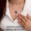 Radiant Gayatri Mantra Circle Silver Necklace