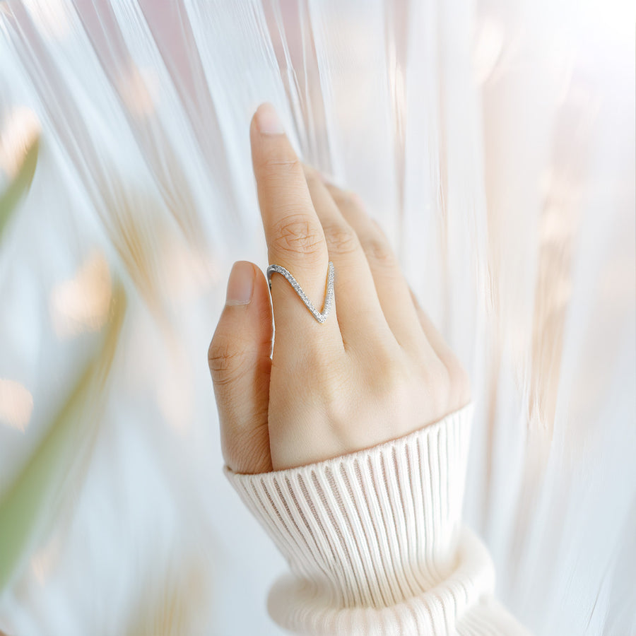 Esther Lexi 6-in-1  Silver V Ring